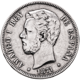 5 Pesetas - Amadeo I. 1871