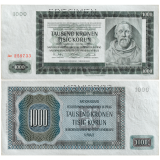 1000 korun 1942 - perforovaná -