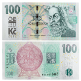 100 Kč 2018 - M11 - Přetisk ČNB 2019