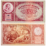 50 korun 1929 - série Xb - perforovaná -