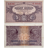 10 korun 1927 - série N - neperforovaná -