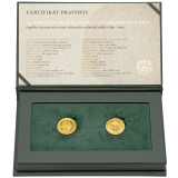 Sada dvou zlatých medailí 130 let korunové měny