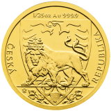 Zlatá investiční mince Český lev 1/25 Oz 2020