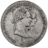 1/2 Tolar 1854 Svatba Františka Josefa I. s Alžbětou Bavorskou