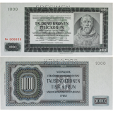 1000 korun 1942 - perforovaná -