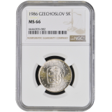5 korun 1986 NGC MS 66