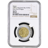 Bimetalová medaile s motivem 50 Kč 1999 NGC MS 69