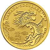 Zlatá investiční mince Rok Draka 1/10 Oz 2012