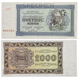 2000 korun 1945 - perforovaná -