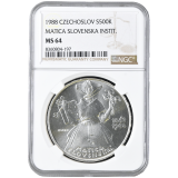 500 Kčs Stodvacátépáté výročí Založení Matice Slovenské 1988 NGC MS 64