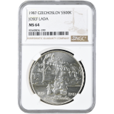 500 Kčs Sté výročí narození Josefa Lady 1987 NGC MS 64