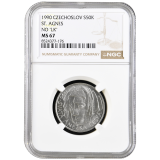 50 Kčs Anežka Česká 1990 - bez LK - NGC MS 67