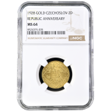 2 dukátová medaile 1928 NGC MS 64