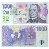 1.000 Kč vzor 2008 – série M22 – Přítisk 2023