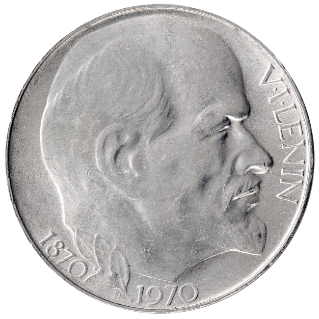 Pamětní stříbrná mince 50 Kčs 100. Výročí narození Vladimíra Iljiče Lenina 1970