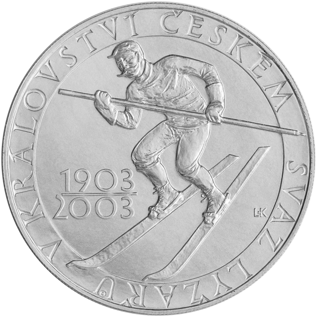 200 Kč - 100. výročí ustavení Svazu lyžařů v Čechách 2003