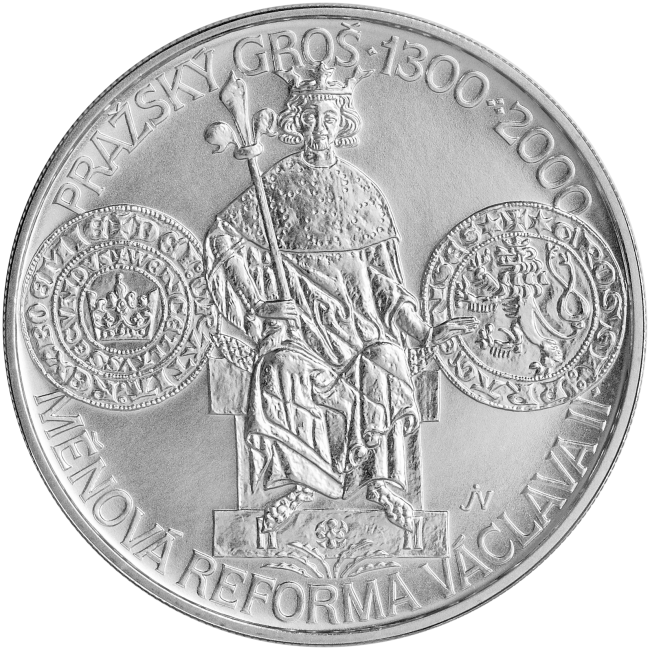 200 Kč - 700. výr. měn. reformy Václava II. a zahájení raž. pražských grošů 2000