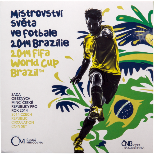 2014 - Sada oběžných mincí ČR - MS ve fotbale Brazílie