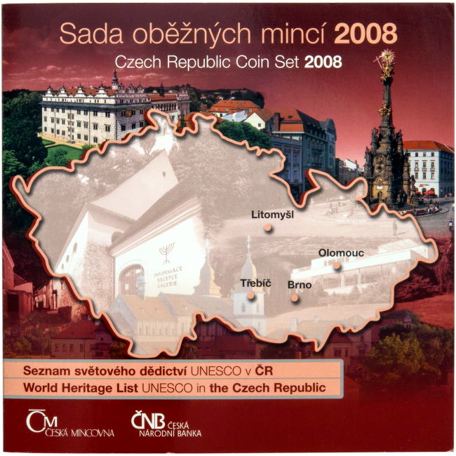 2008 - Sada oběžných mincí ČR - Památky Unesco