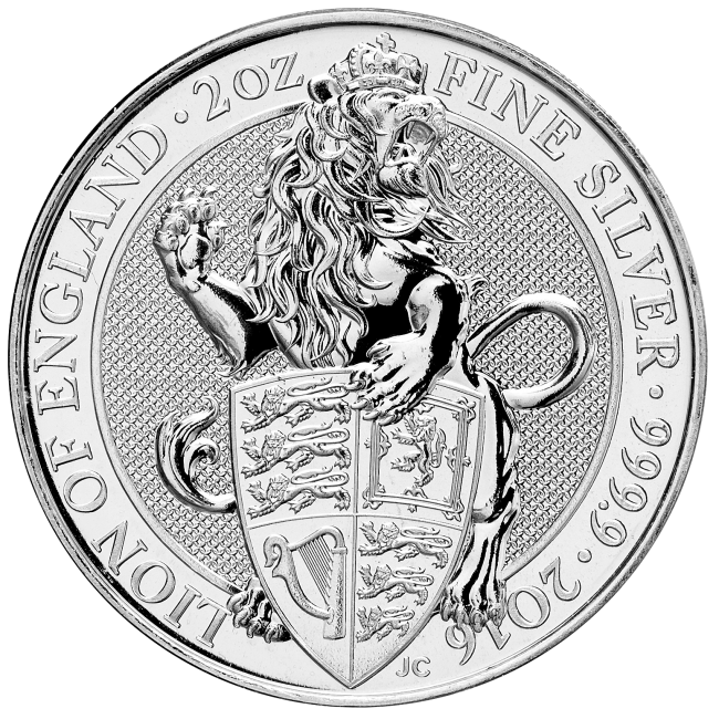 Stříbrná investiční mince The Queen's Beasts The Lion 2 Oz 2016