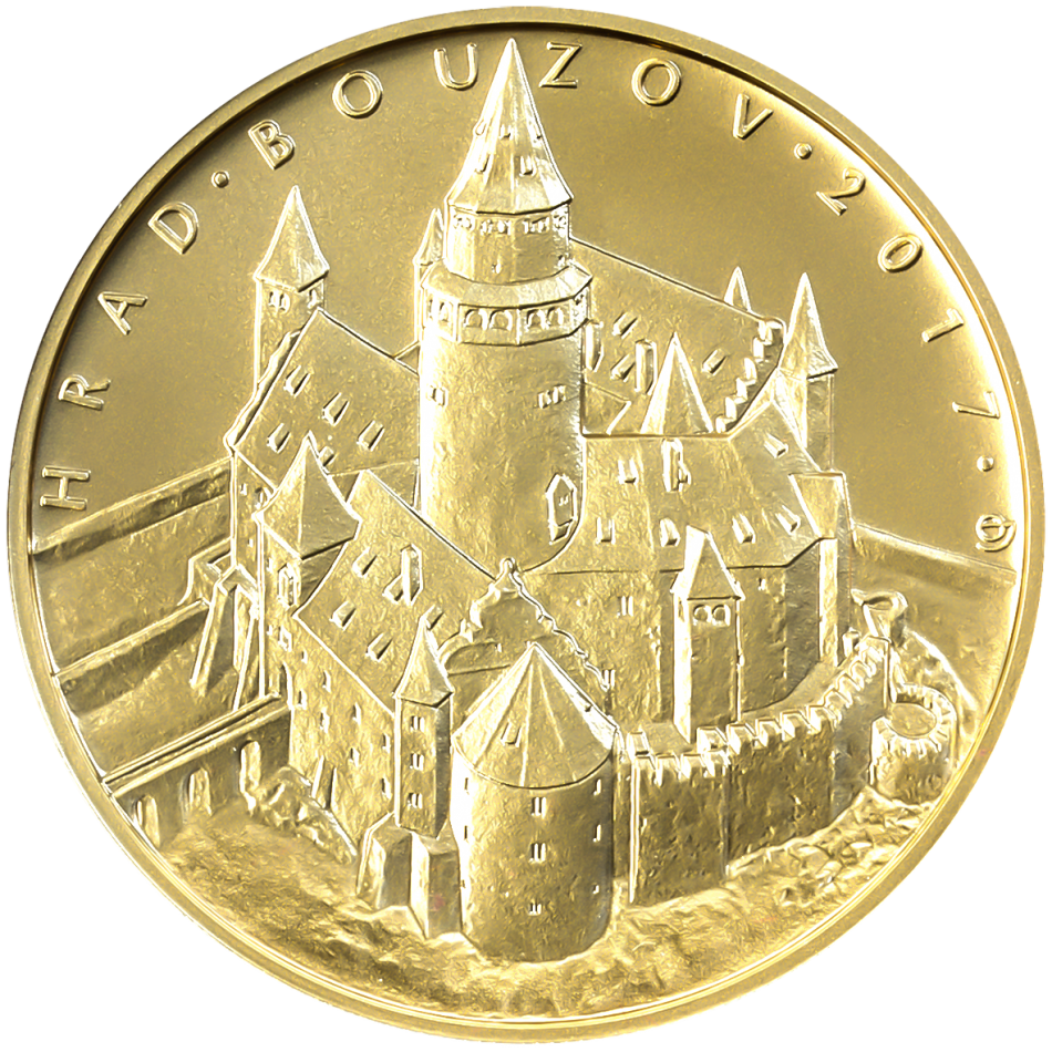 Zlatá mince 5.000 Kč - Hrad Bouzov 2017