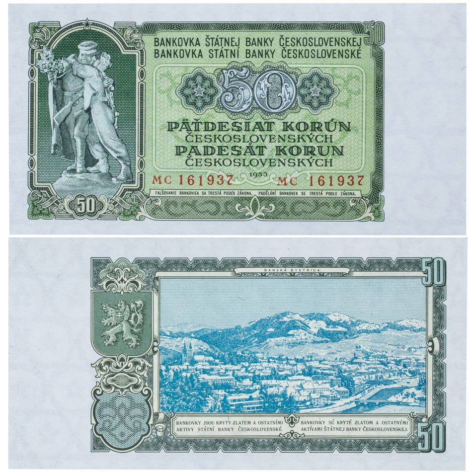 50 Kčs 1953 - UNC -