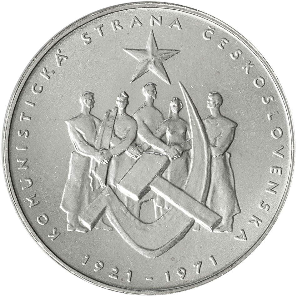 Pamětní stříbrná mince 50 Kčs 50. výročí založení KSČ 1971