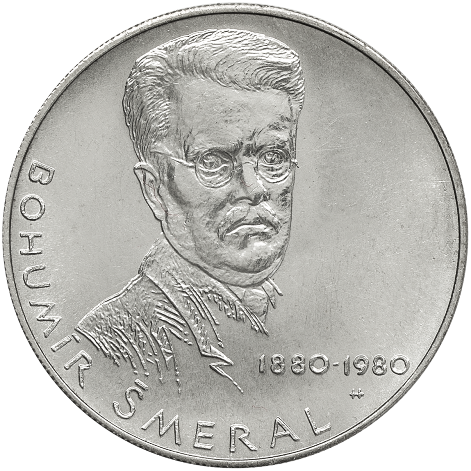 Pamětní stříbrná mince 100 Kčs 100. výročí narození Bohumíra Šmerala 1980