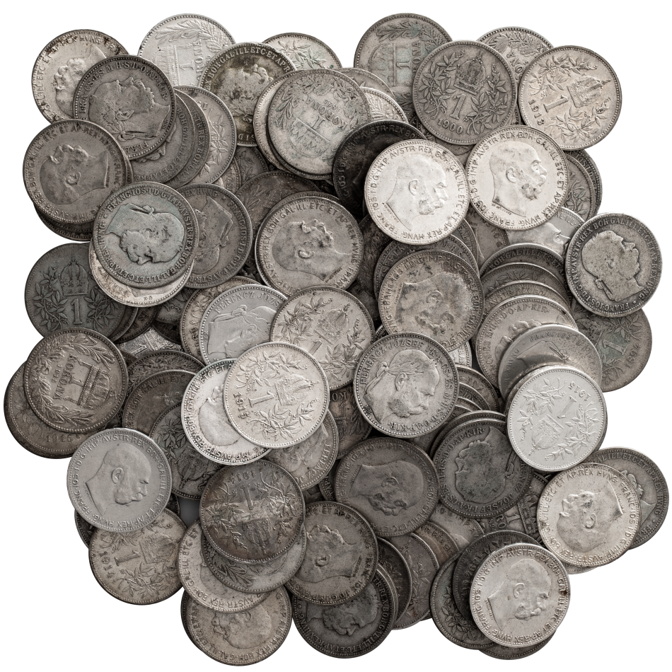 Stříbrné mince 60 ks - 1 korun 1892 - 1916