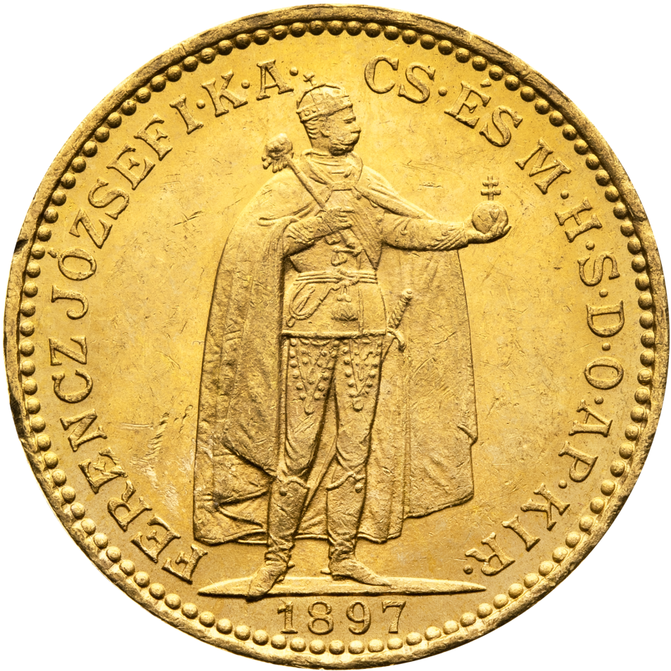 Zlatá mince 20 korun 1897 KB
