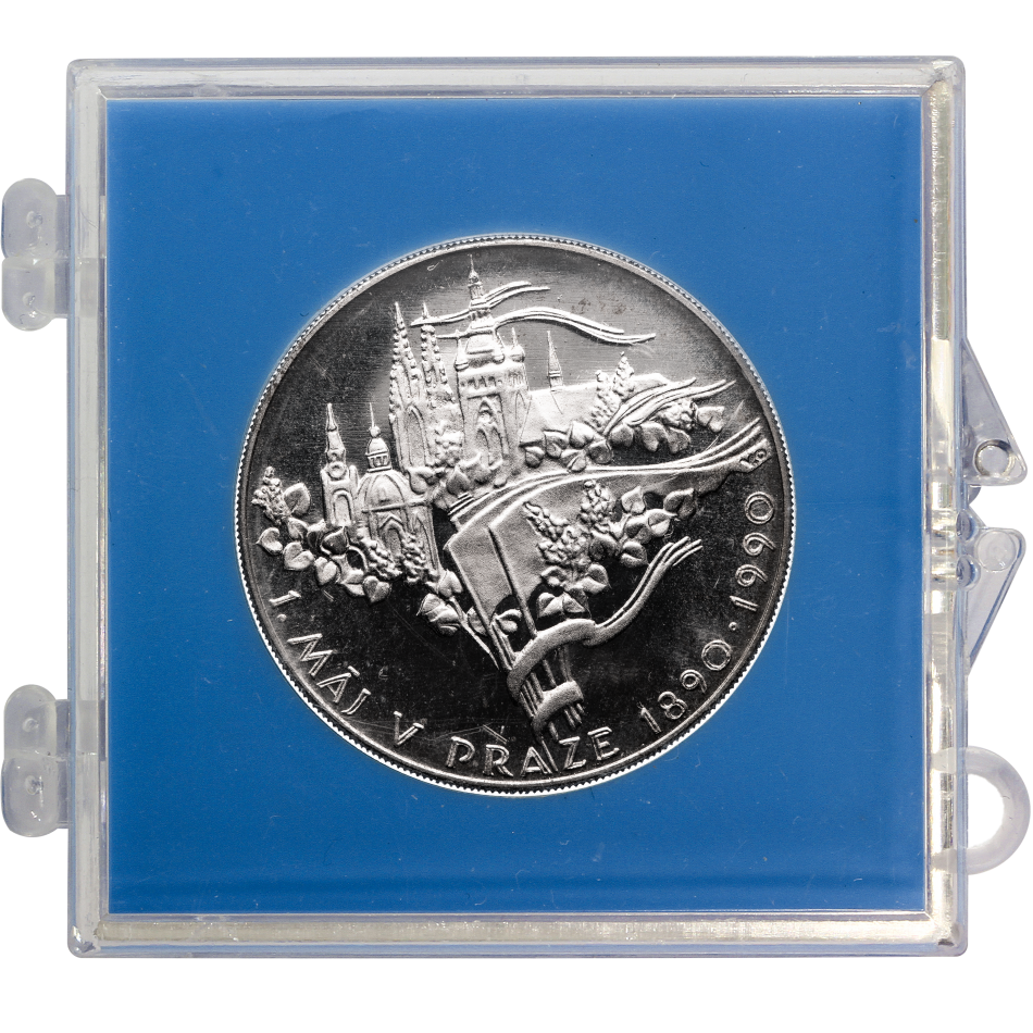 Stříbrná mince 100. výročí 1. máje 1990 proof