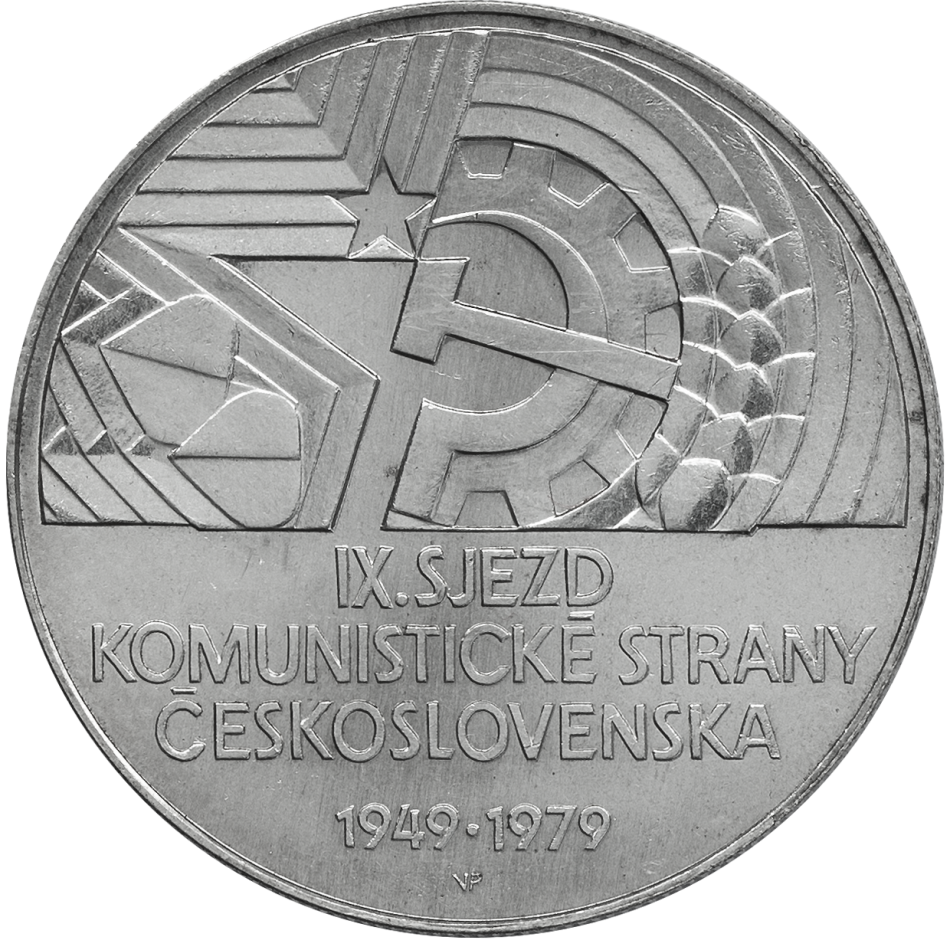 Pamětní stříbrná mince 50 Kčs Třicáté výročí IX. sjezdu KSČ 1979