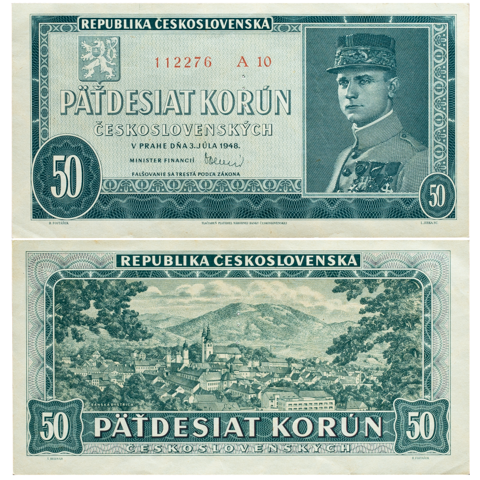 Československá bankovka 50 korun 1948 - perforovaná -