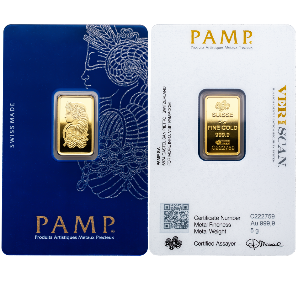Investiční zlatý slitek PAMP Fortuna 5 g.