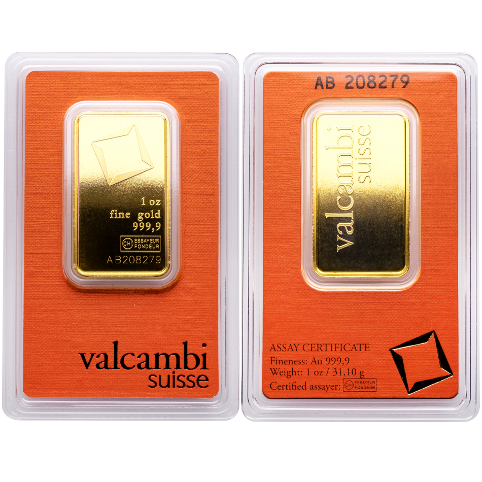 Investiční zlatý slitek Valcambi 1 Oz