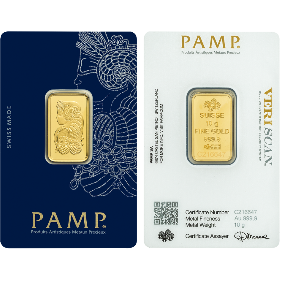 Investiční zlatý slitek PAMP Fortuna 10 g