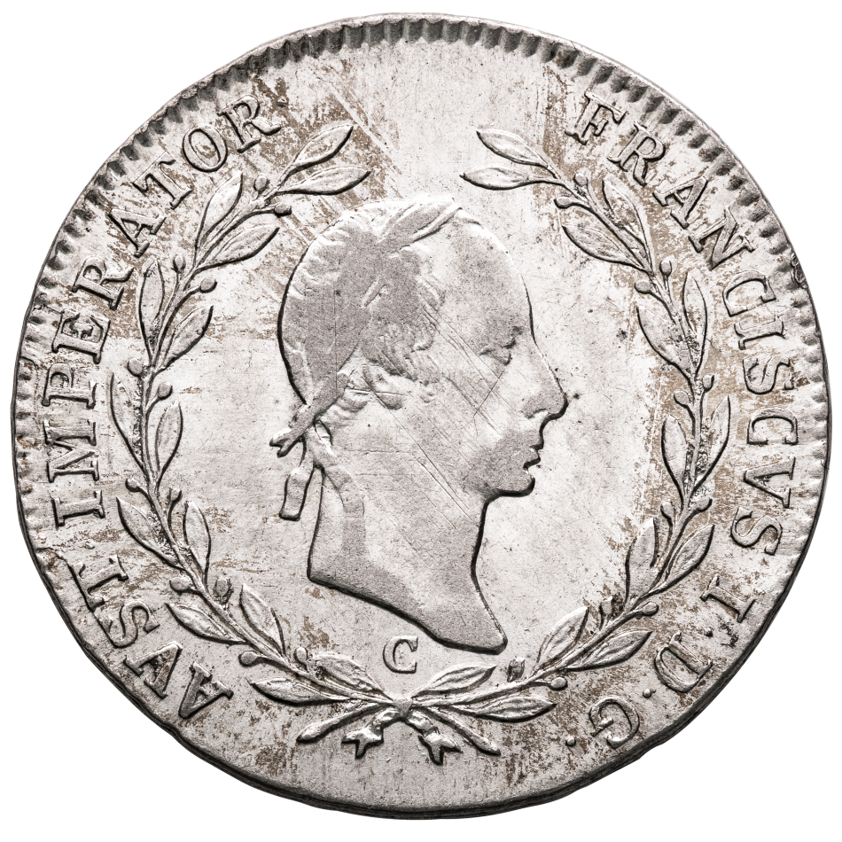 Stříbrná mince 20 Krejcar 1830 C - František II.