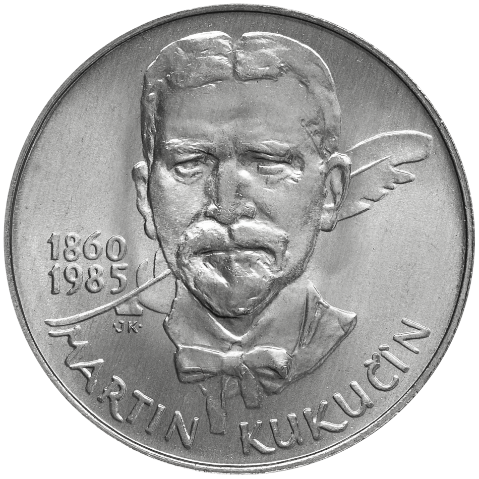 Pamětní stříbrná mince 100 Kčs Stodvacátépáté výročí narození Martina Kukučína 1985