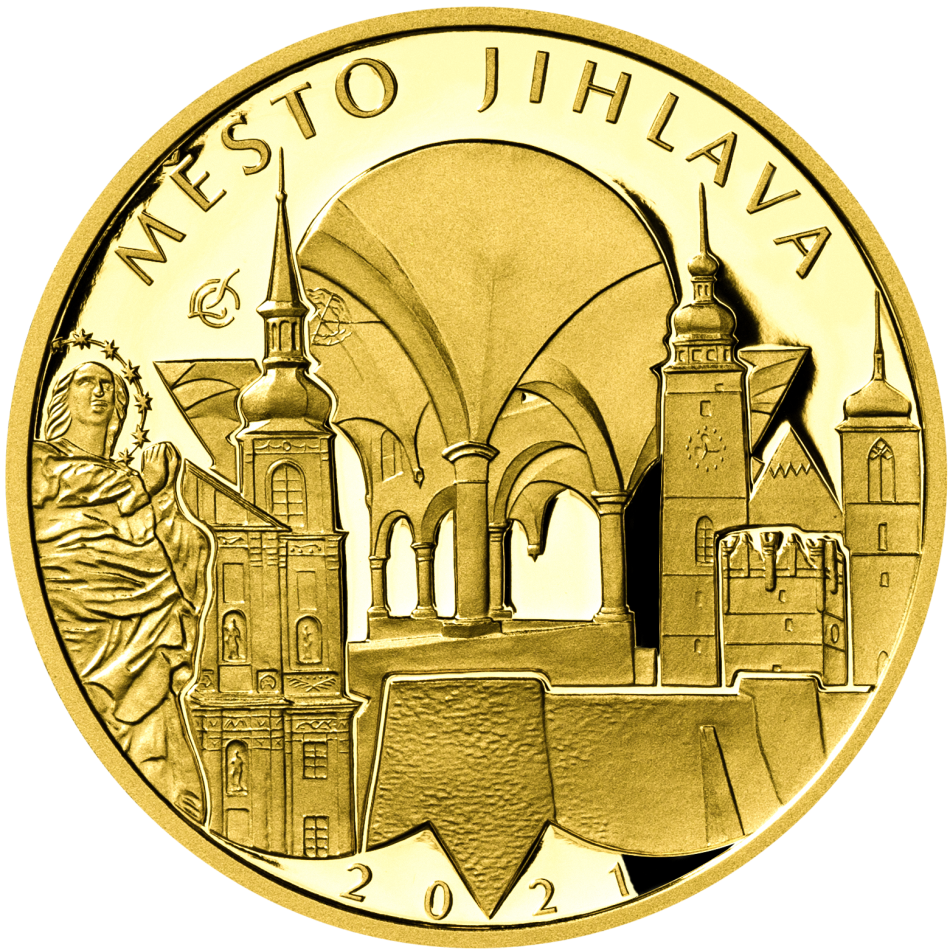 Zlatá mince 5000 Kč 2021 Město Jihlava Proof
