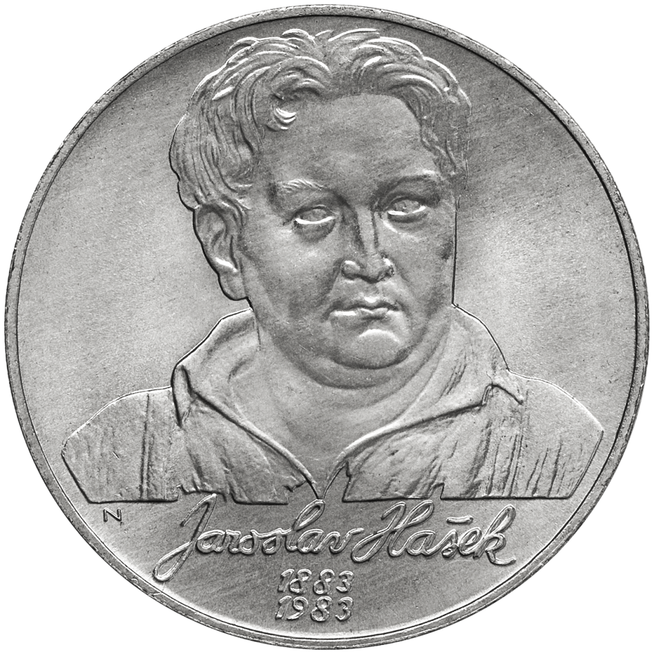 Pamětní stříbrná mince 100 Kčs Sté výročí narození Jaroslava Haška 1983