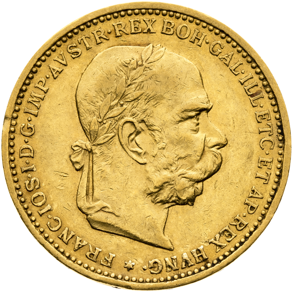 Zlatá mince 20 korun 1893