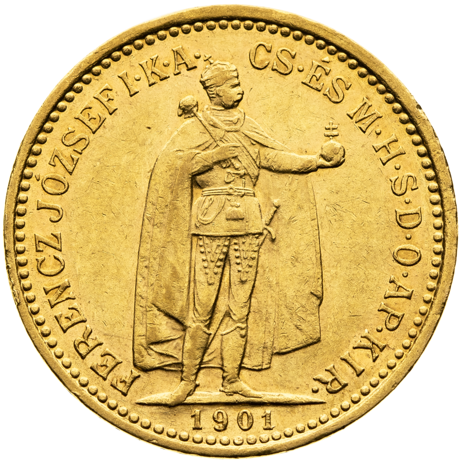 Zlatá mince 10 Korun 1901 KB