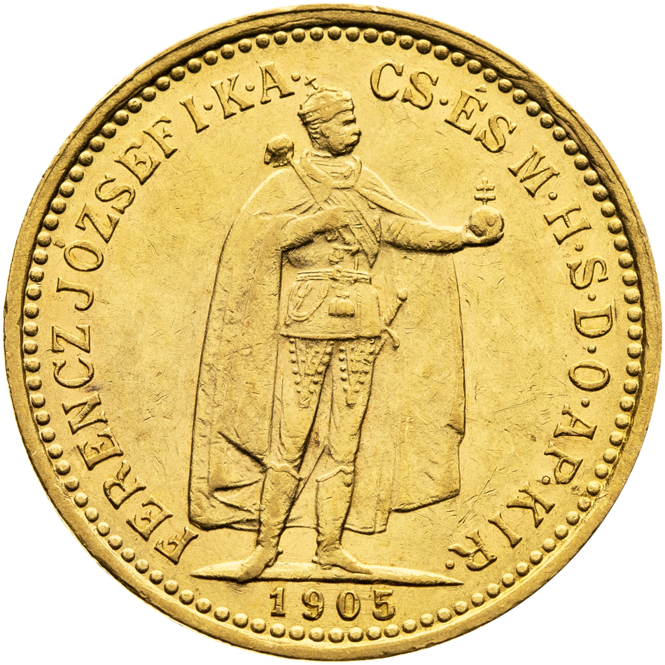 Zlatá mince 10 korun 1905 KB