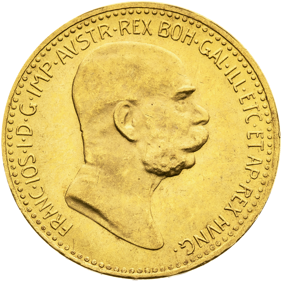 Zlatá mince 10 korun 1908 jubilejní
