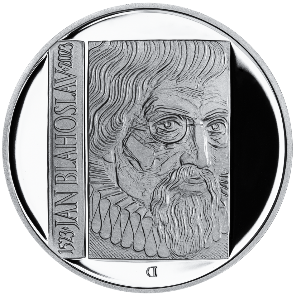 Pamětní stříbrná mince 500. výročí narození Jana Blahoslava 2023 proof
