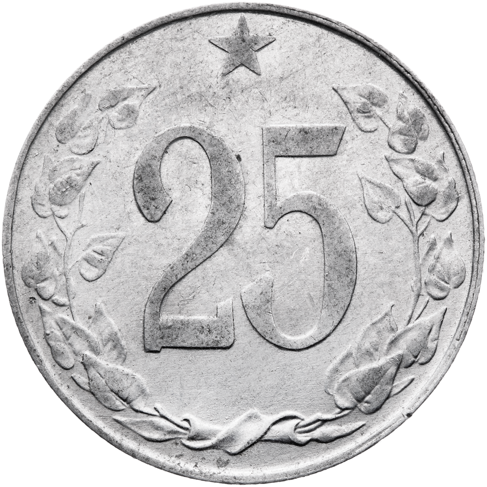 Mince 25 haléřů 1954