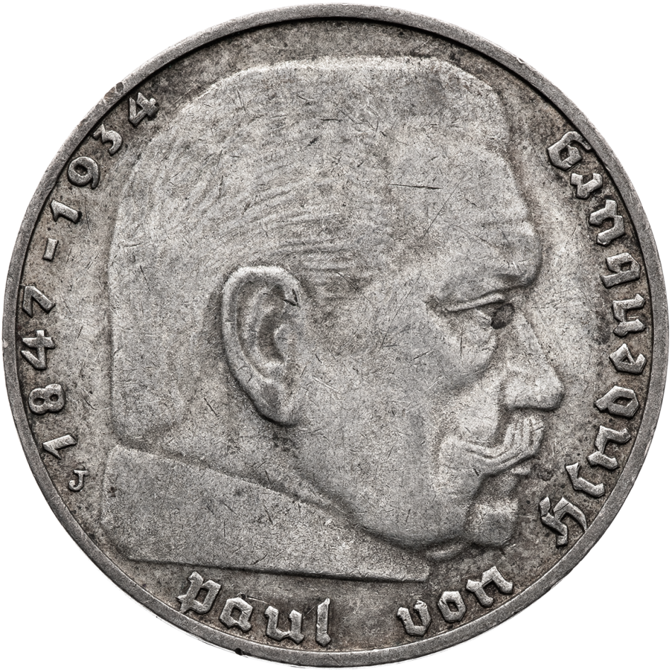 Stříbrná mince 2 Reichsmark 1936 J