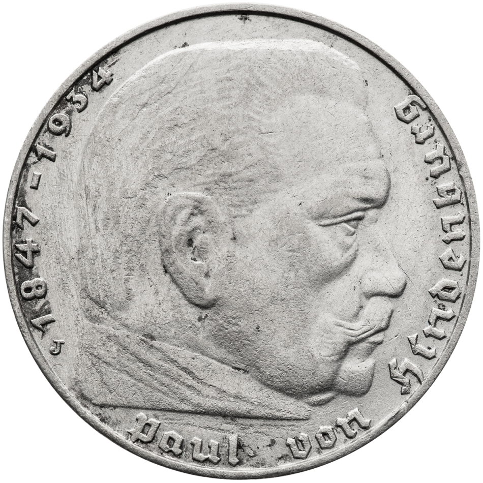 Stříbrná mince 2 Reichsmark 1939 J