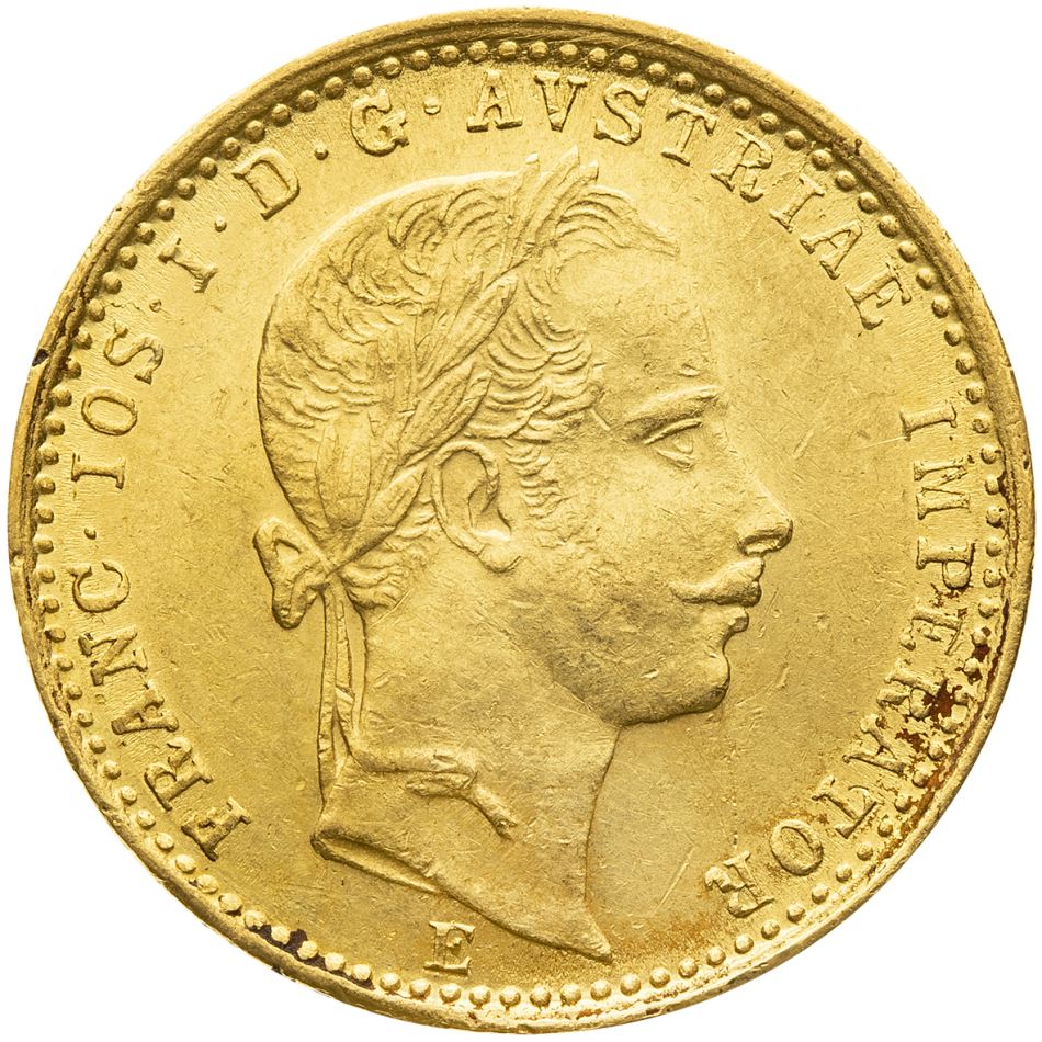 Zlatá mince František Josef I. dukát 1862 E