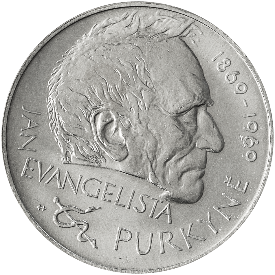 Pamětní stříbrná mince 25 Kčs J. E. Purkyně 1969